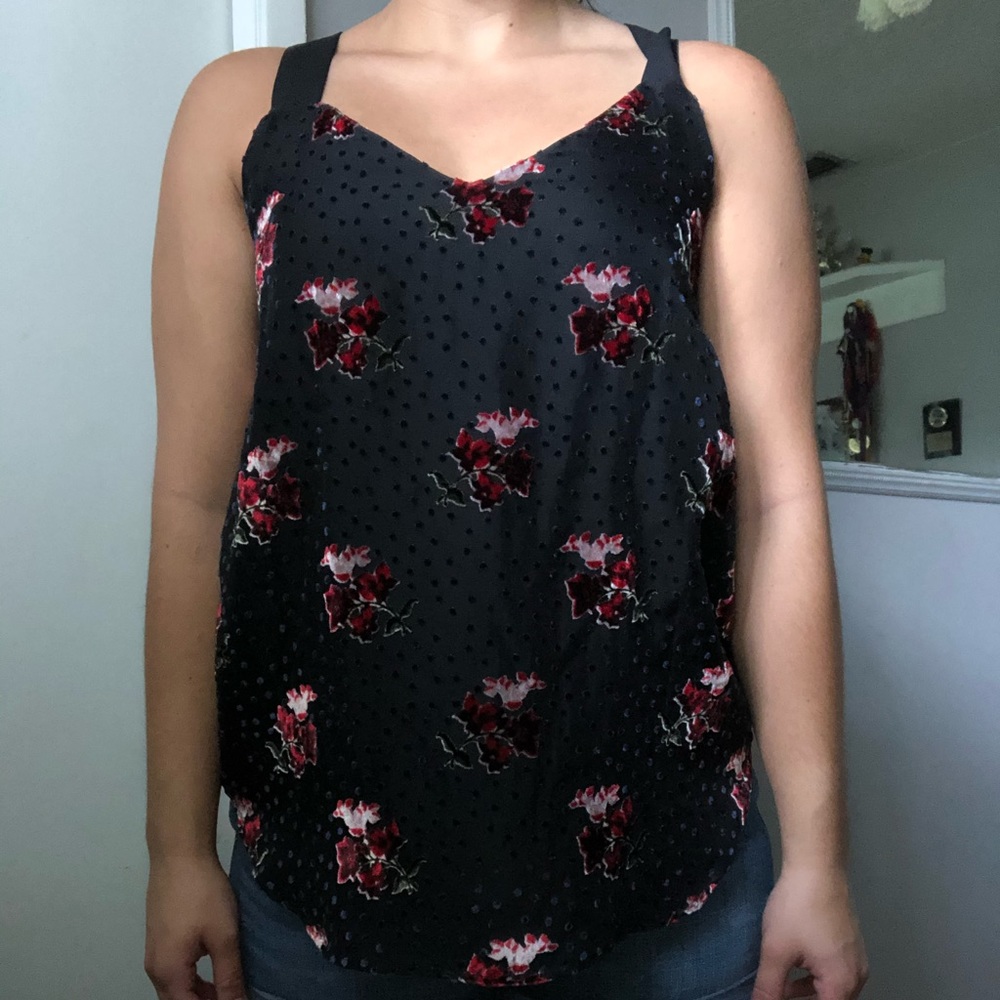 Floral black top